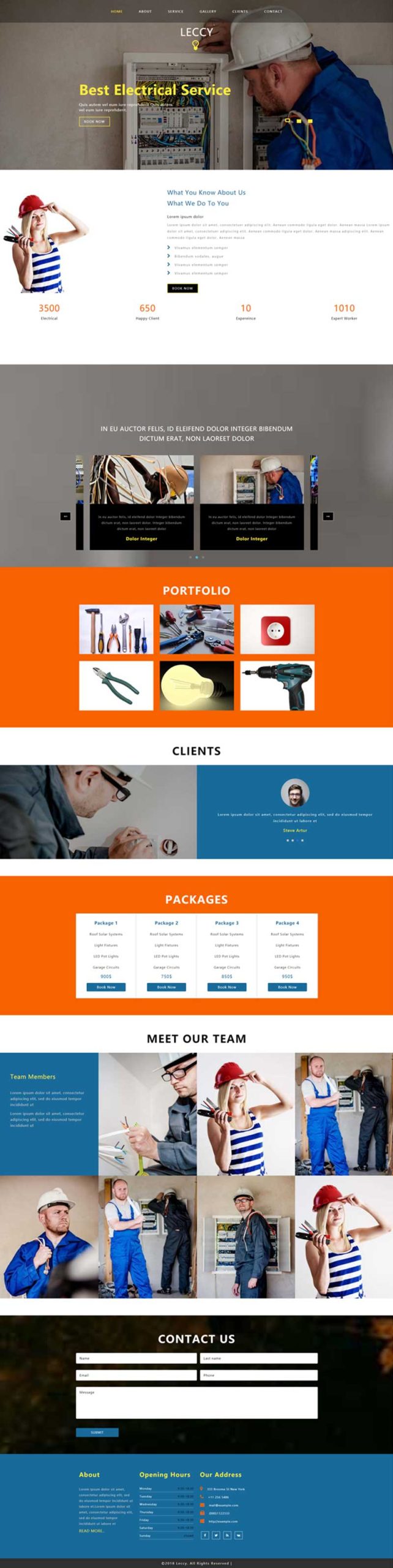 HTML5电气服务企业网页模板