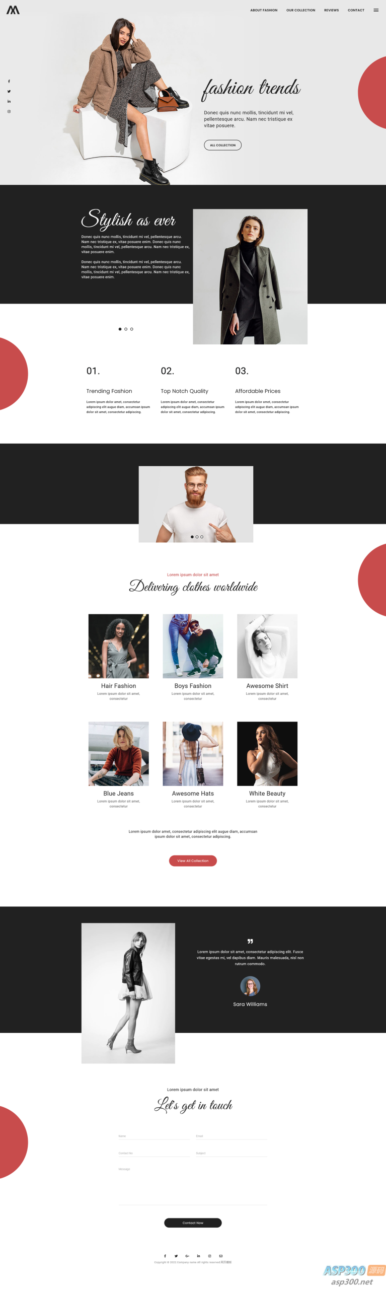 欧美时尚服饰网站源码  html5模板