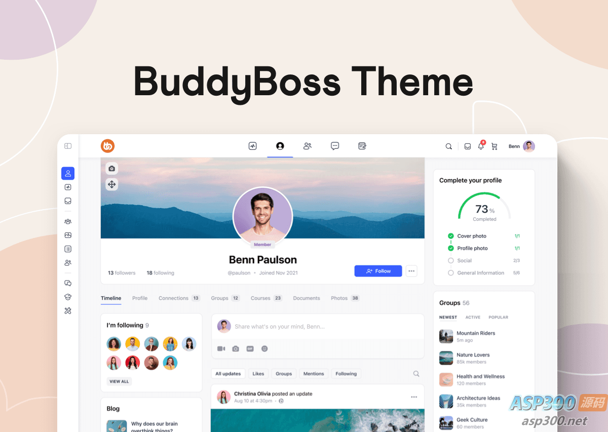 WordPress 定制主题BuddyBoss v2.4.30：个性化程度达到新高