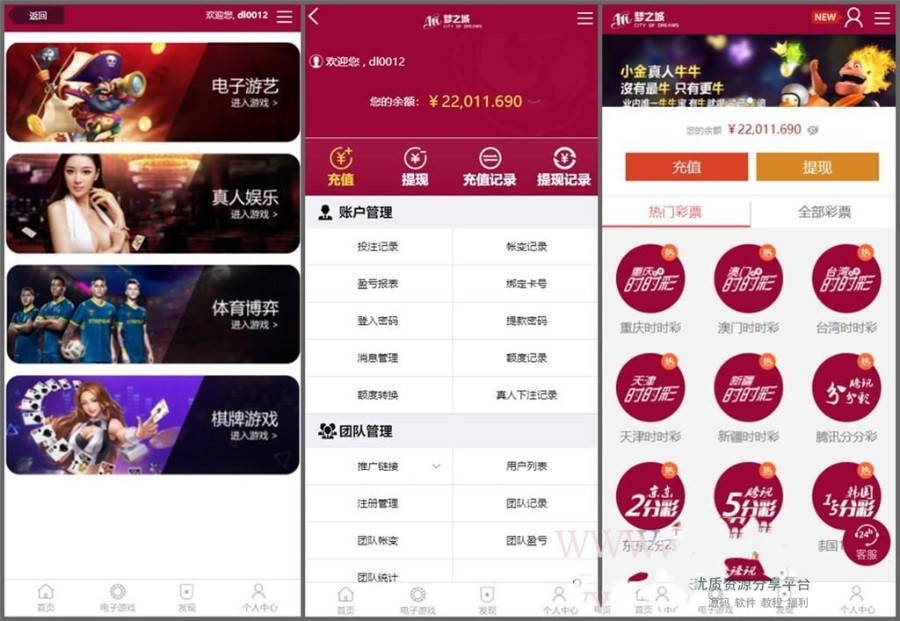 P002- 最新粉色UI纯PHP开发/梦之城带合买菜飘源码+开奖工具