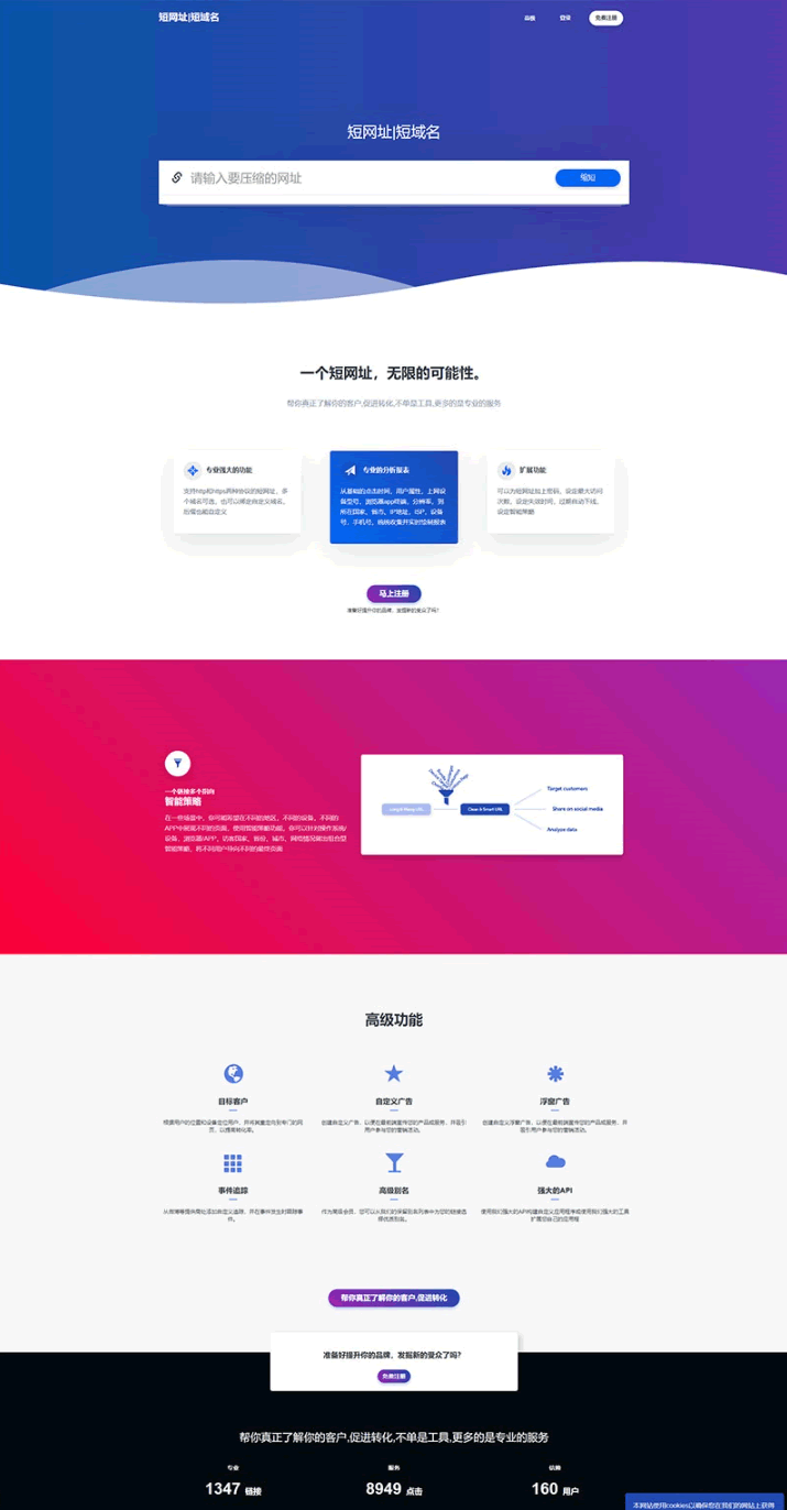 A0508多语种 网址缩短防封源码 短网址源码 短链接生成源码 网址生成源码 支持自定义广告